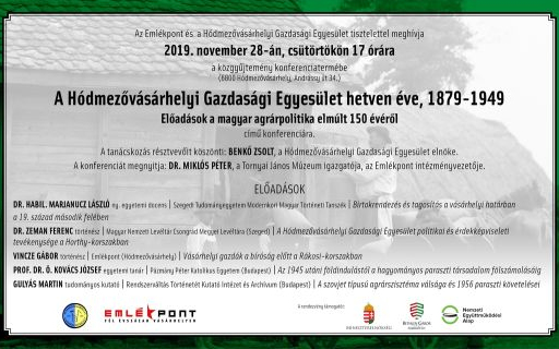 A Hódmezővásárhelyi Gazdasági Egyesület hetven éve, 1879-1949. Előadások a magyar agrárpolitika elmúlt 150 évéről