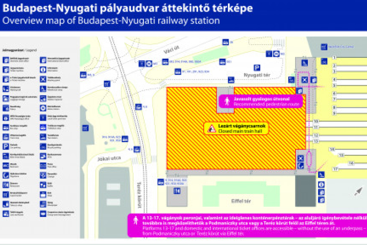 Változik a gyalogos közlekedés a Nyugatiban