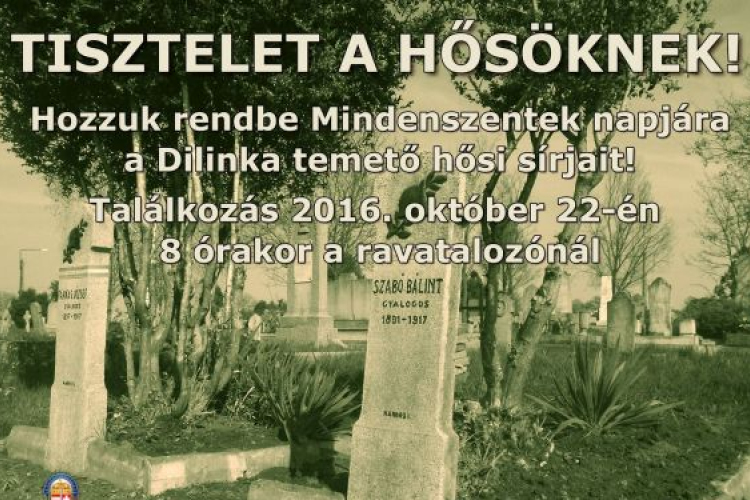 Mindenszentekre készülve: hadisírgondozás a Dilinka temetőben