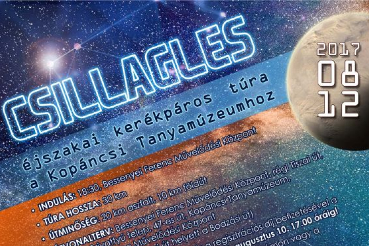 CSILLAGLES- éjszakai kerékpáros túra a Kopáncsi tanyamúzeumhoz 