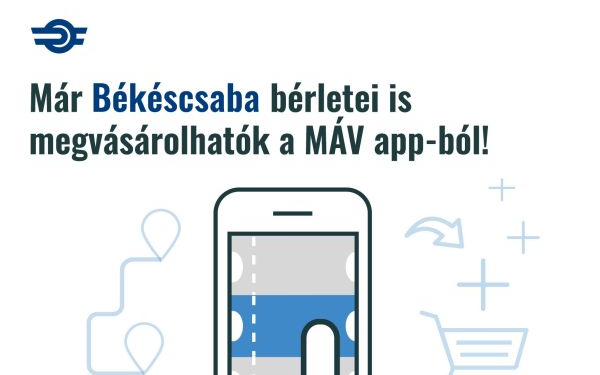 Júliustól a Békéscsaba helyi autóbusz-bérletei is megvásárolhatóak a MÁV applikációban