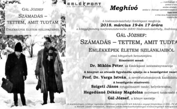 Gál József: Számadás – tettem, amit tudtam - könyvbemutató az Emlékpontban