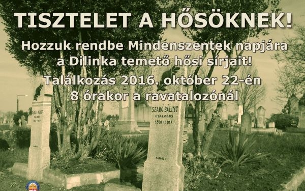 Mindenszentekre készülve: hadisírgondozás a Dilinka temetőben