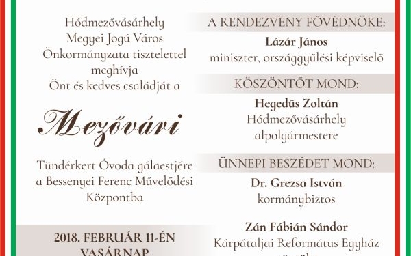 Mezővári Tündérkert Óvoda gálaestje február 11-én