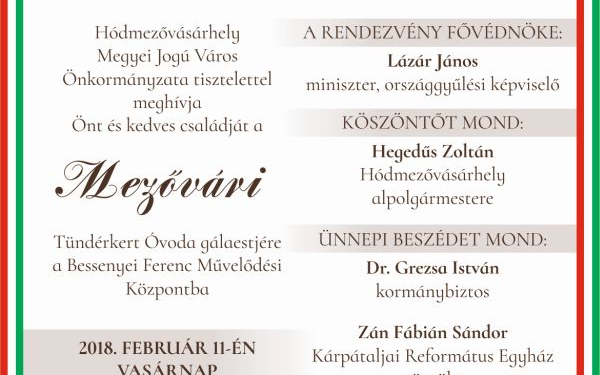 Mezővári Tündérkert Óvoda gálaestje február 11-én