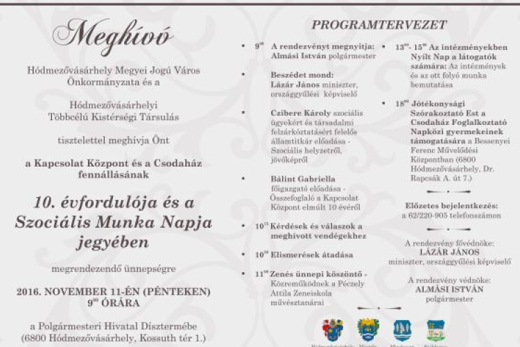 Tíz éves a vásárhelyi Kapcsolat Központ és a Csodaház
