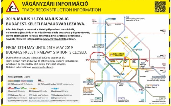 Zárva tart május 13-tól 26-ig a Keleti pályaudvar karbantartás miatt