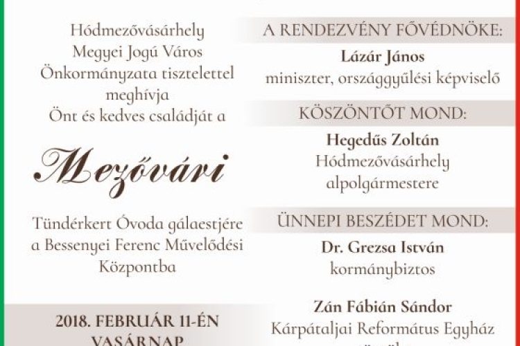 Mezővári Tündérkert Óvoda gálaestje február 11-én