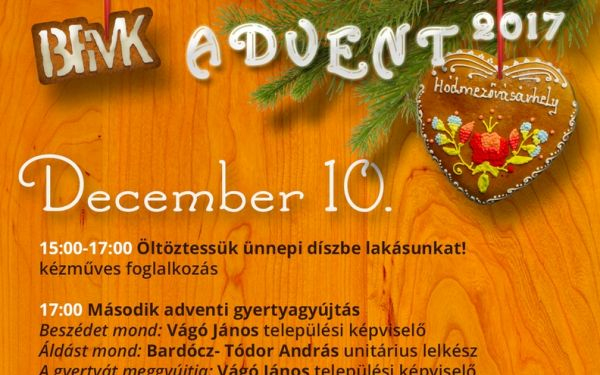 A Bessenyei Ferenc Művelődési Központ december 9-10.-ei programjai