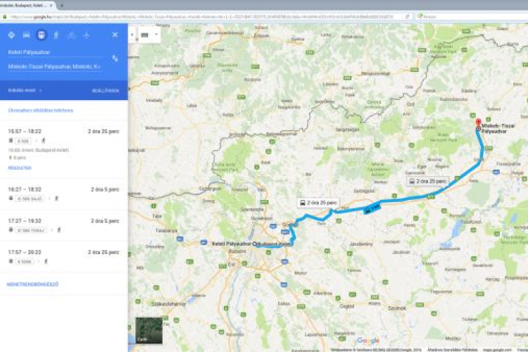 Már a teljes magyar vasúti menetrend is elérhető a Google Térképen